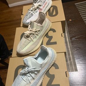 3 pairs of yeezy’s